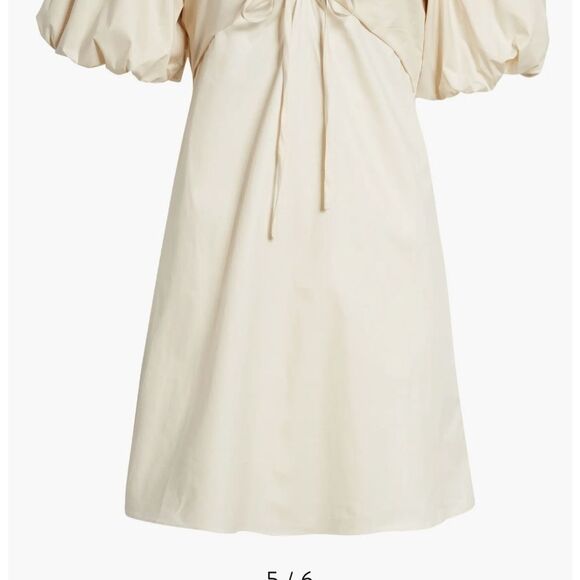 Frame Tie Neck Puff Sleeve Stretch Poplin Minidress medium - Picture 5 of 9